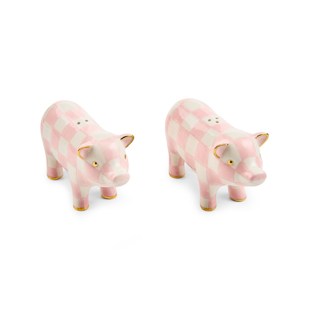 MACKENZIE-CHILDS Mackenzie-chilllds Rosy Pig Salt & Pepper Set