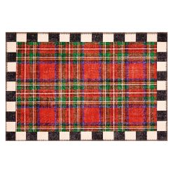 MACKENZIE-CHILDS Mackenzie-chilllds Royal Stewart Tartan Red 2" x 3" Washable Rug