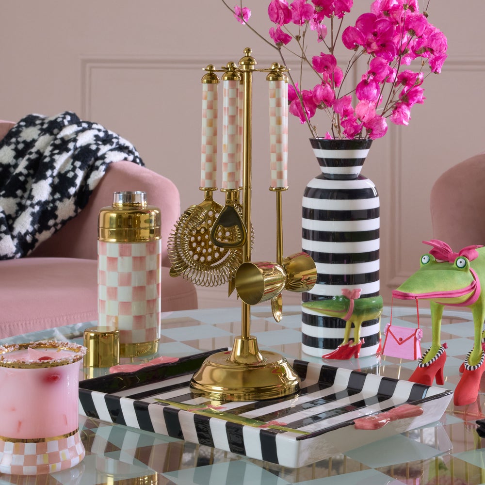 MACKENZIE-CHILDS Mackenzie-chilllds Rosy Check 3260 Barware - Image 13
