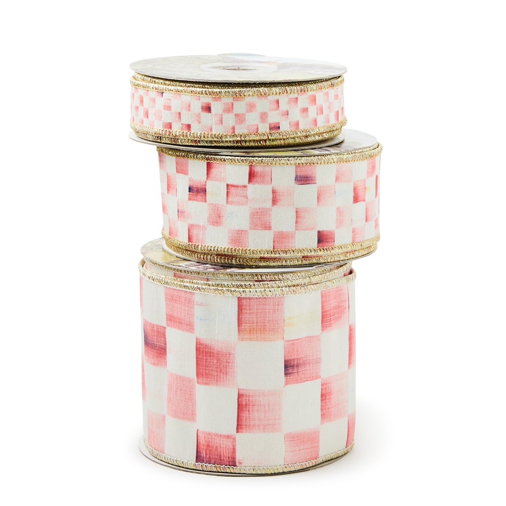MACKENZIE-CHILDS Mackenzie-chilllds Rosy Check 4" Ribbon - Image 3