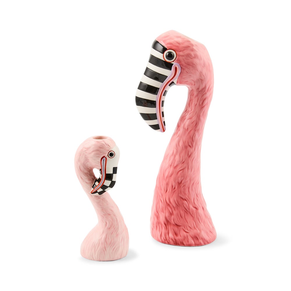 MACKENZIE-CHILDS Mackenzie-chilllds Patience Brewster Flamingo Ceramic Bud Vase - Image 3