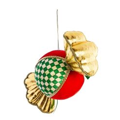 Check It Out Green Check Candy Fabric Ornament