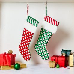 Alternative view of Check it Out Red & Green Stockings Set of 2