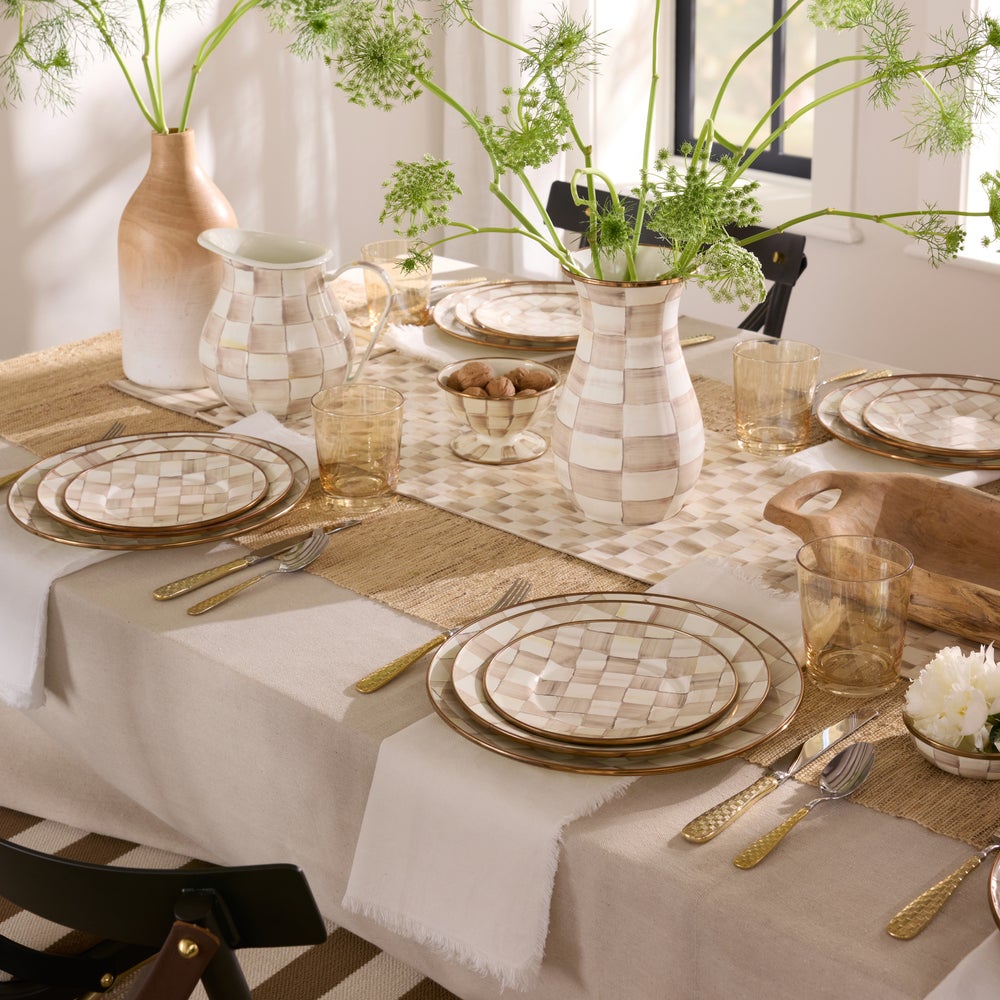 MACKENZIE-CHILDS Mackenzie-chilllds Mocha Check Enamel Dinnerware - Image 10