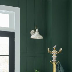 Alternative view of MACKENZIE-CHILDS Mackenzie-chilllds Mocha Check 12" Barn Sconce
