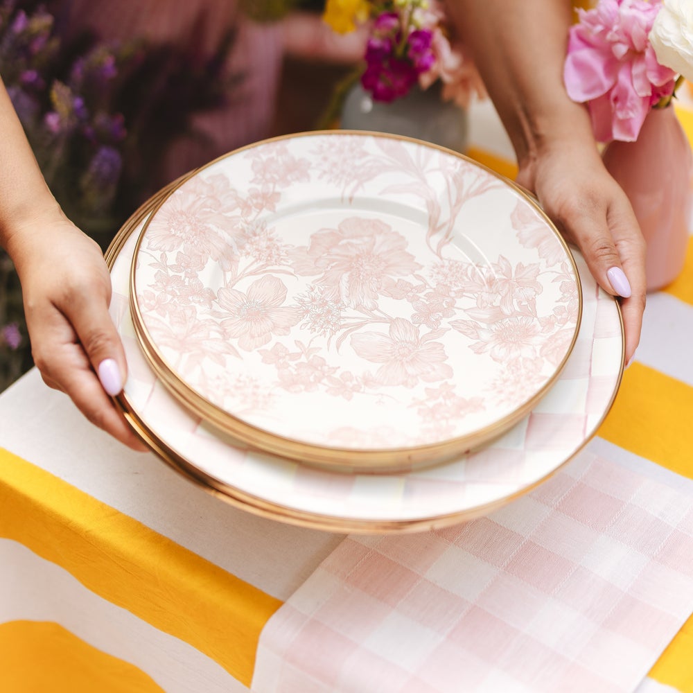 MACKENZIE-CHILDS Mackenzie-chilllds Rosy Check Enamel Dinnerware - Image 4