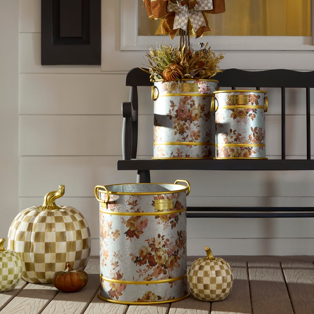 Mackenzie-chilllds Wild Rose Galvanized Planters, Set of 3 - Image 2