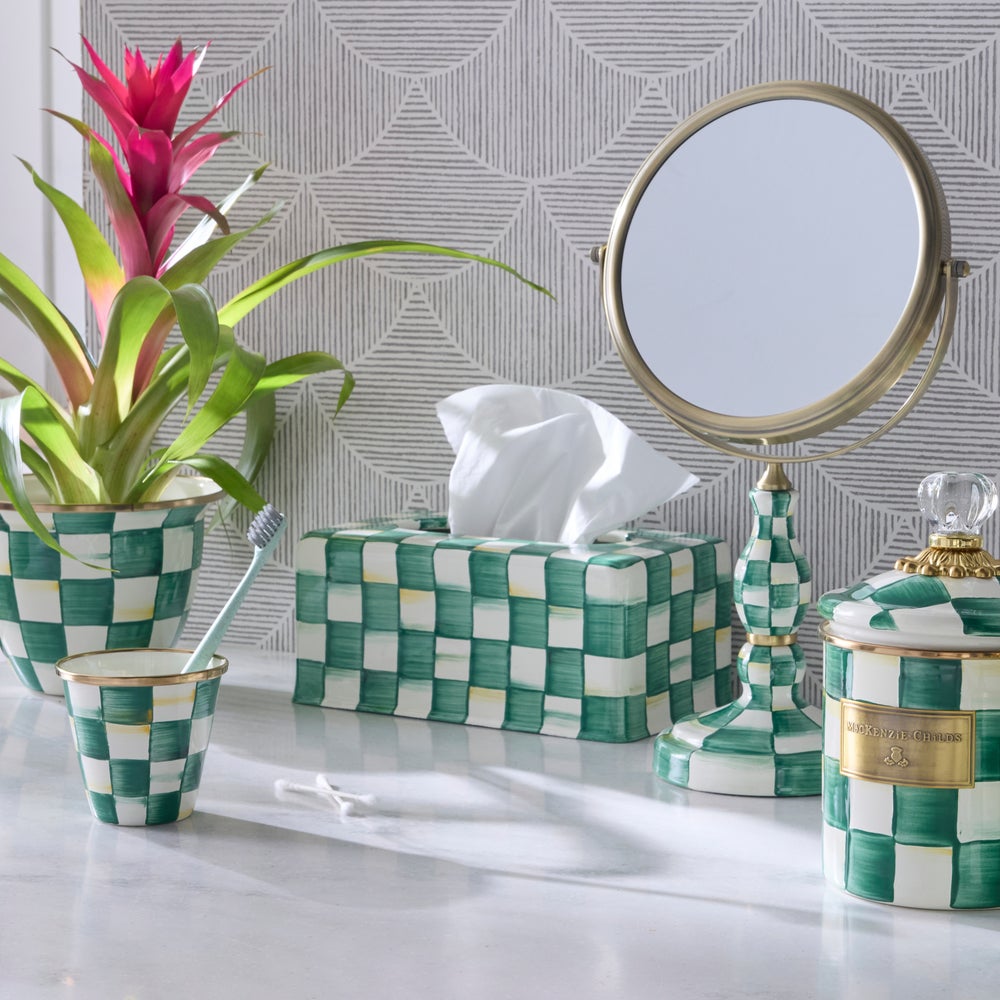 Emerald Check Enamel Bath Collection - Image 6