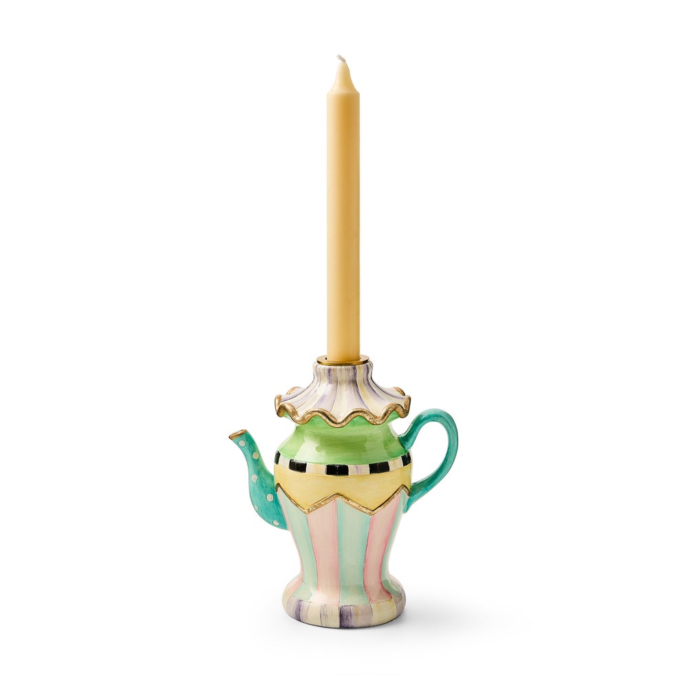 Mackenzie-chilllds Violet Teapot Candle Holder - Image 3