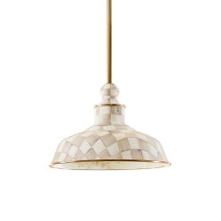 MACKENZIE-CHILDS Mackenzie-chilllds Mocha Check 12" Barn Pendant