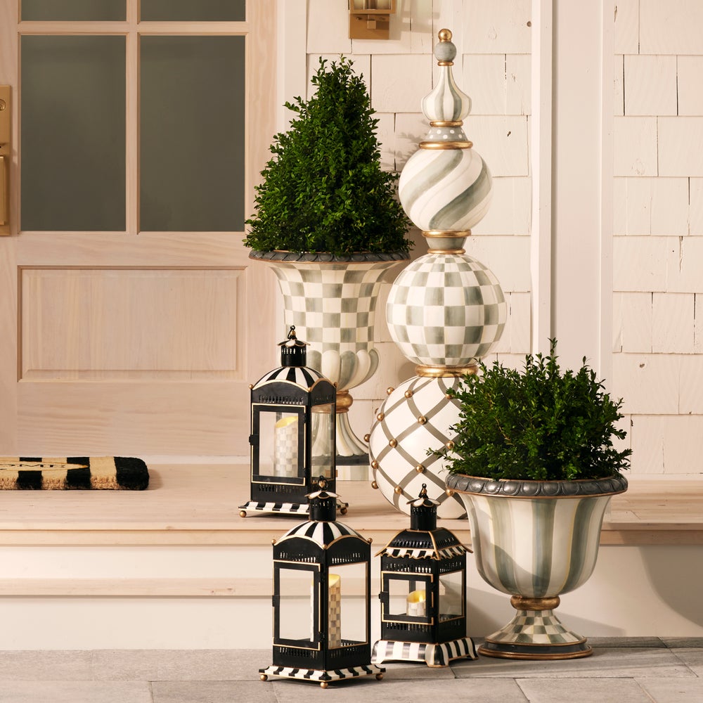 Courtly Stripe Large Candle Lantern