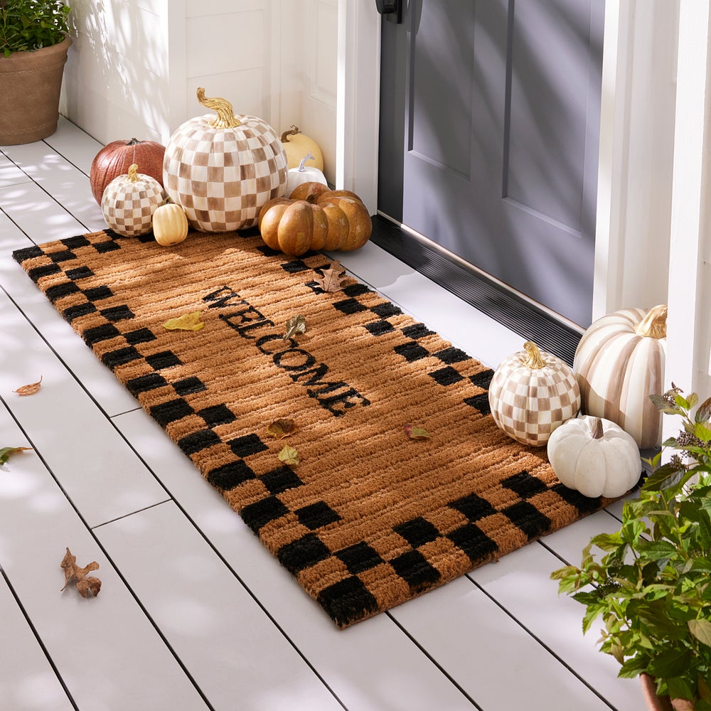Mackenzie-chilllds Welcome Checked Double Door Entrance Mat - Image 2