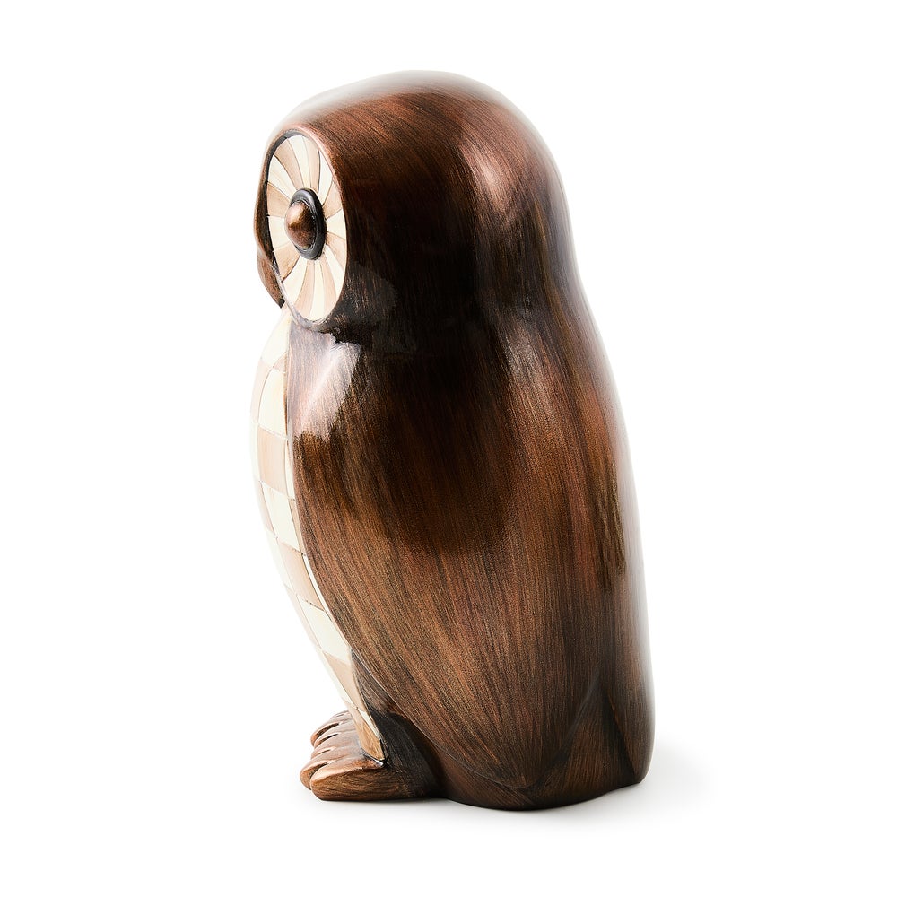 MACKENZIE-CHILDS Mackenzie-chilllds Mocha Check Owl - Image 3