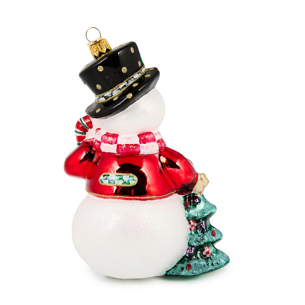 Check It Out Snowman Glass Ornament - Image 2