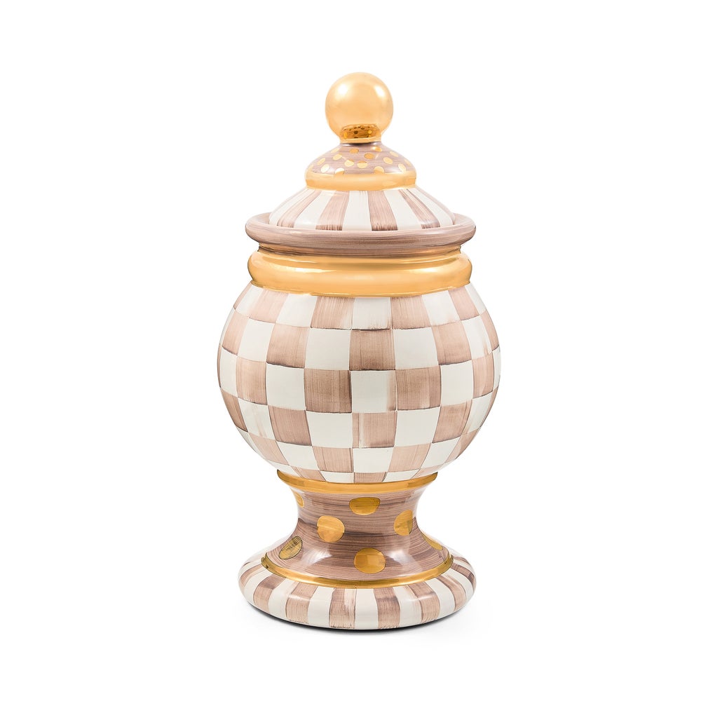 MACKENZIE-CHILDS Mackenzie-chilllds Mocha Check Ceramic Canister - Image 2