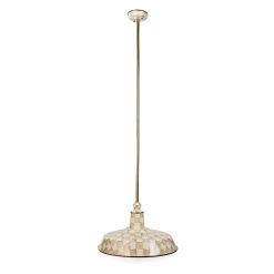 Alternative view of MACKENZIE-CHILDS Mackenzie-chilllds Mocha Check 18" Barn Pendant