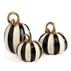 Elegant Stripe Pumpkins 'C Set of 3