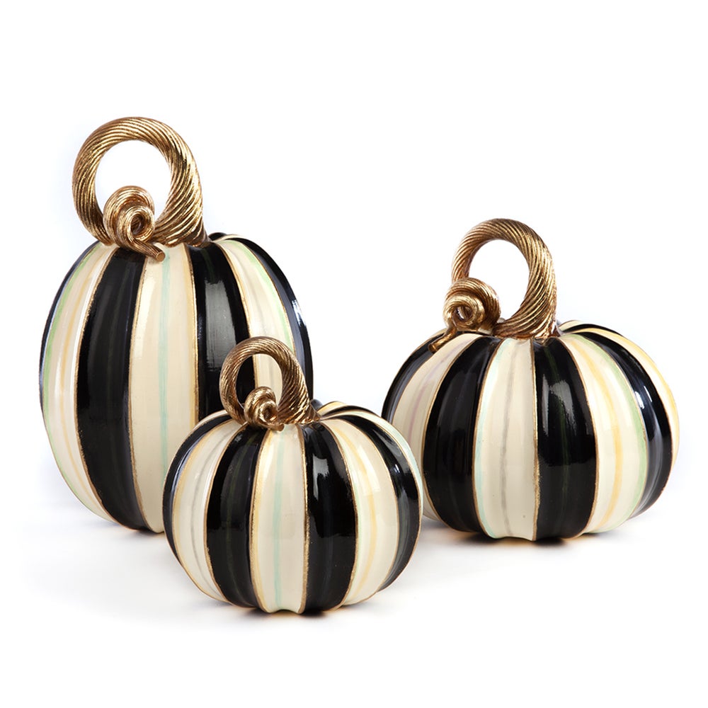 Elegant Stripe Pumpkins 'C Set of 3
