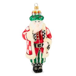 Check It Out Santa Lucia Glass Ornament