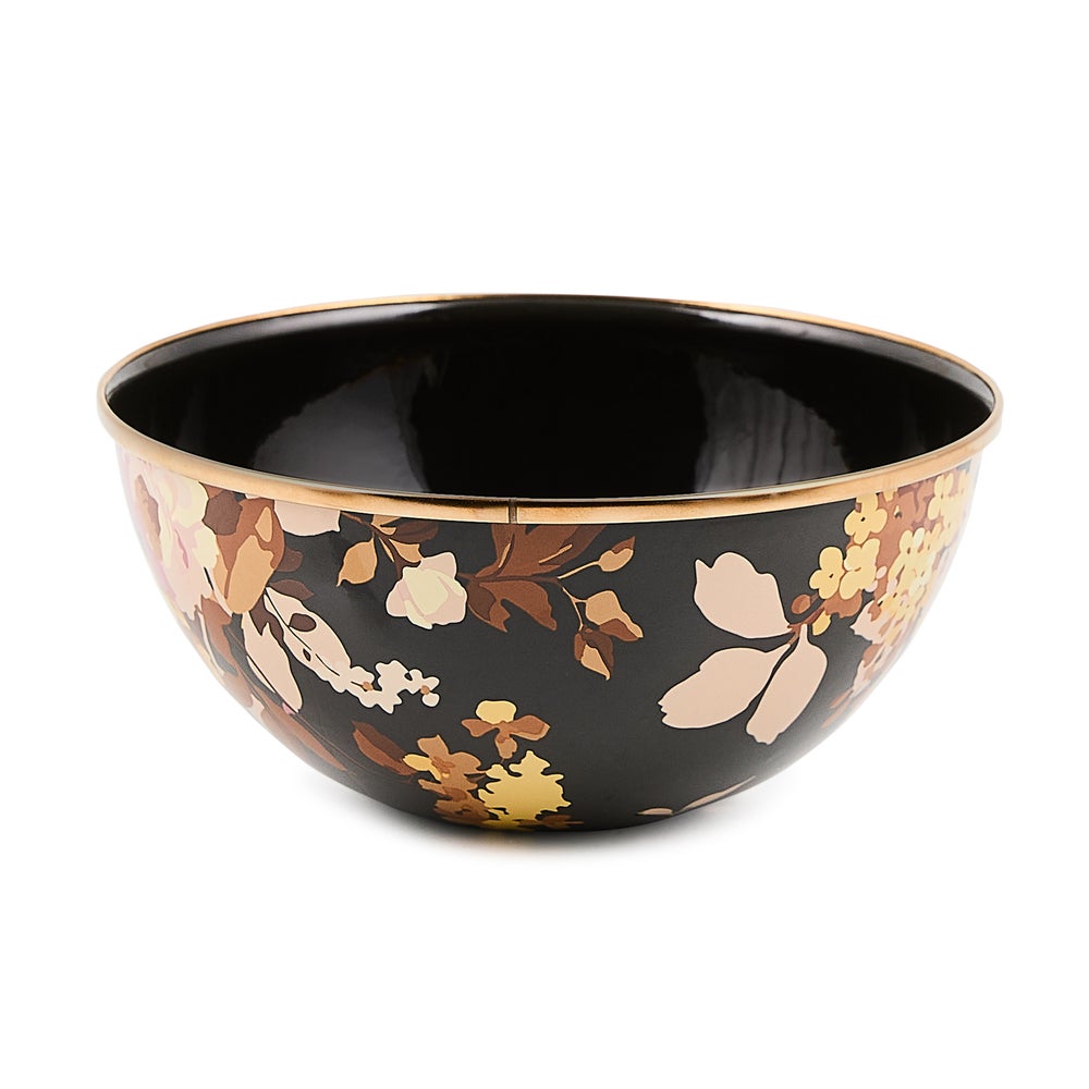 Mackenzie-chilllds WIld Rose Brown Enamel Everyday Bowl
