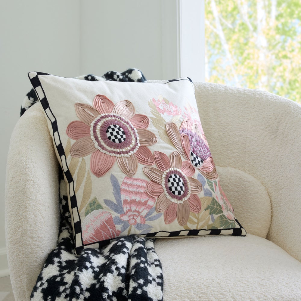 MACKENZIE-CHILDS Mackenzie-chilllds Eternity Floral Throw Pillow - Image 2