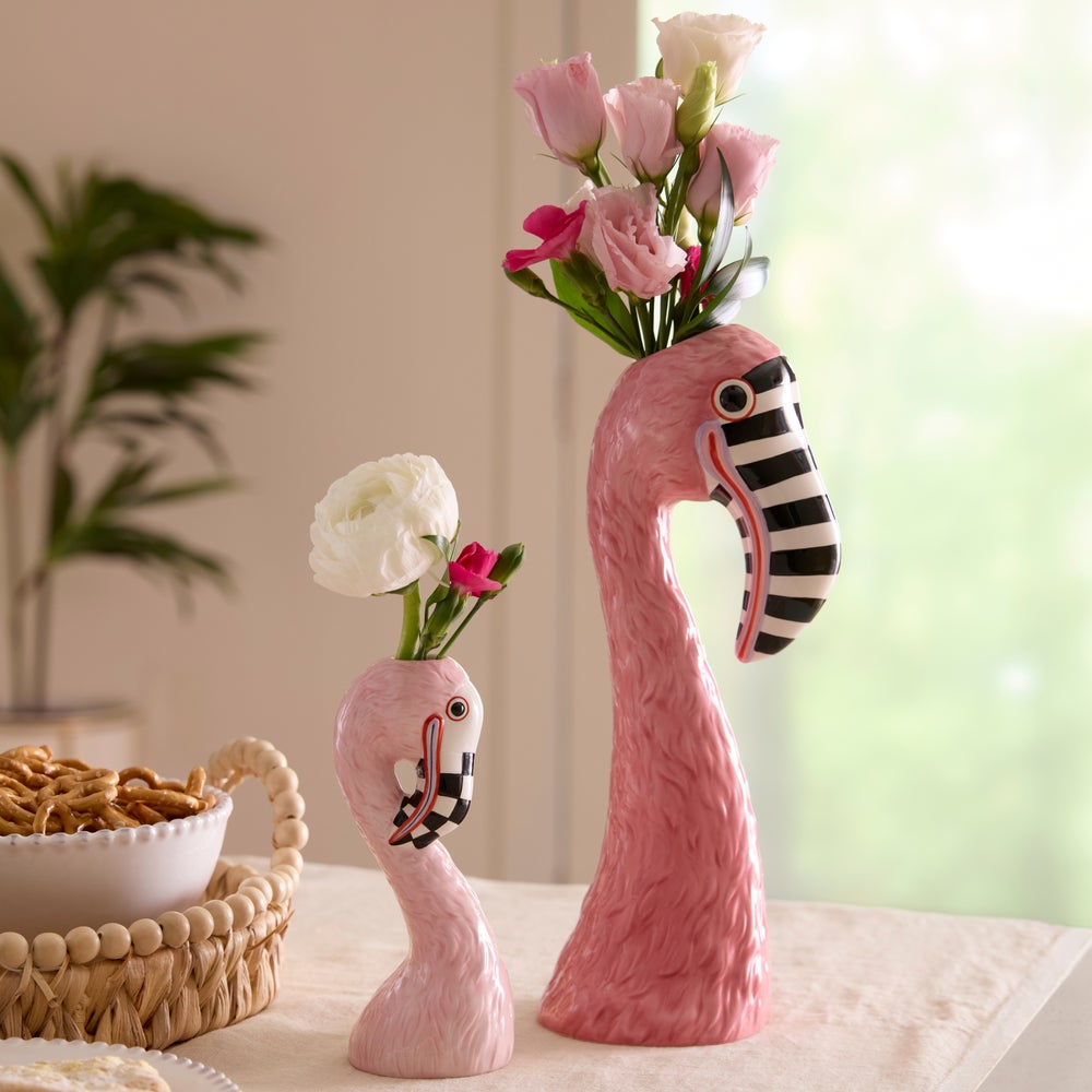 MACKENZIE-CHILDS Mackenzie-chilllds Patience Brewster Flamingo Ceramic Vase - Image 4