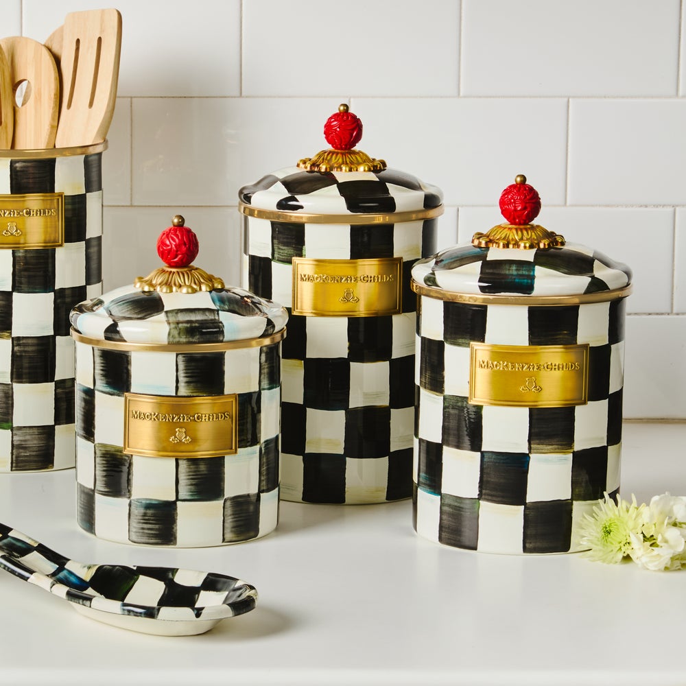 Courtly Check Enamel Canisters - Image 13