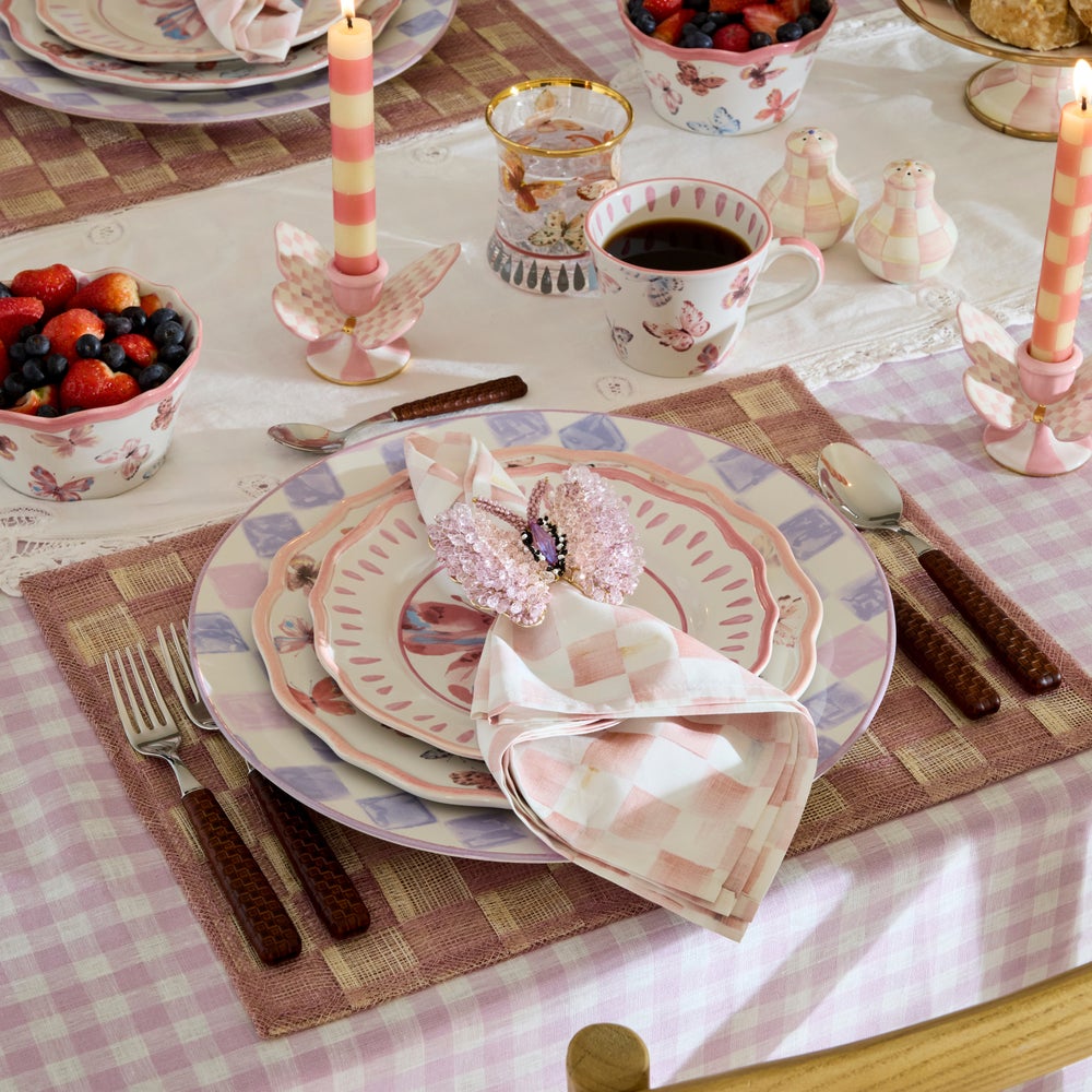 MACKENZIE-CHILDS Mackenzie-chilllds Pink Butterfly Hill Napkin Rings, Set of 4 - Image 2