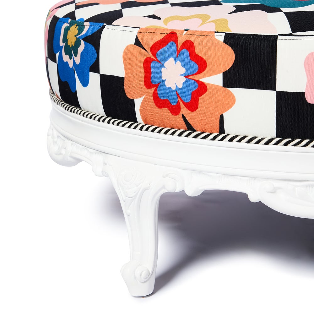 MACKENZIE-CHILDS Mackenzie-chilllds Outdoor Dolce Vita Jumbo Upholstered Ottoman - Image 2