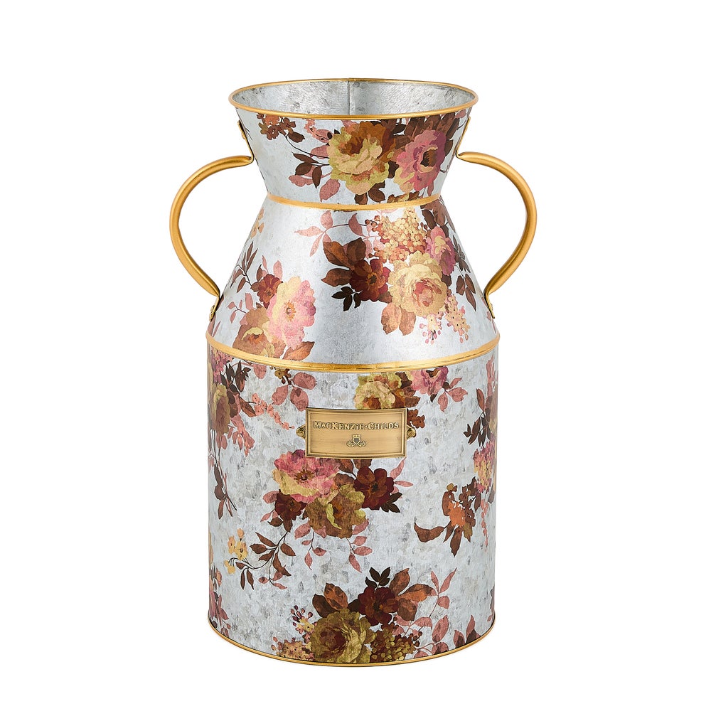 Mackenzie-chilllds Wild Rose Galvanized Milk Can - Image 2