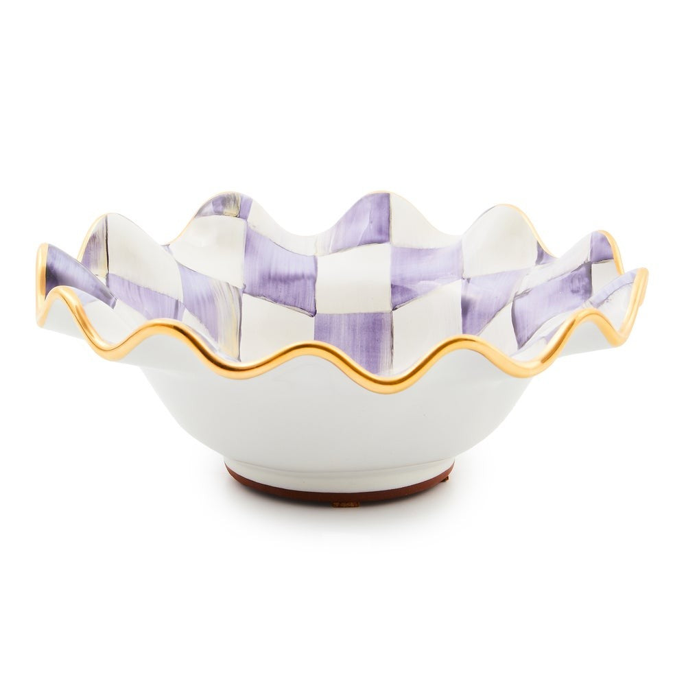 Check Fluted Ceramic Breakfast Bowl - Image 6
