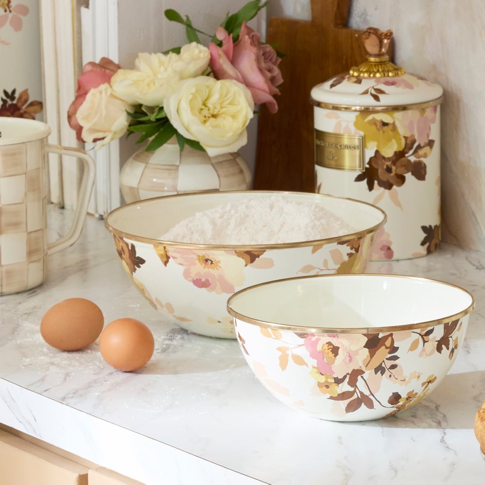 Mackenzie-chilllds Wild Rose White Enamel Everyday Bowl - Image 7