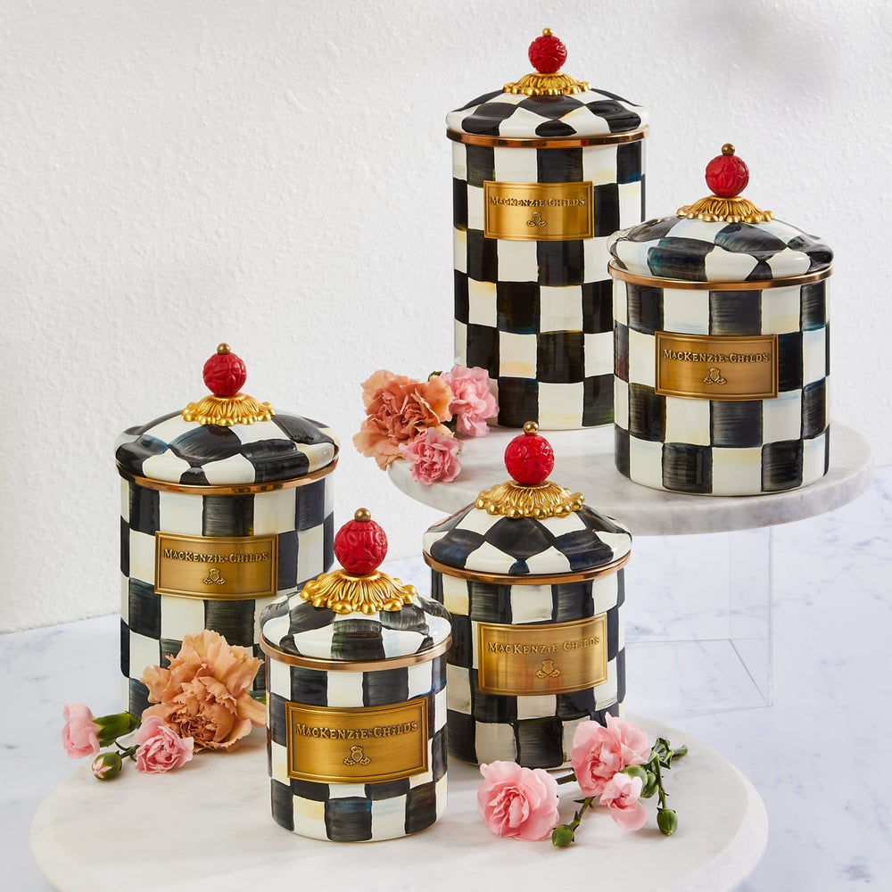 Courtly Check Enamel Canisters - Image 7