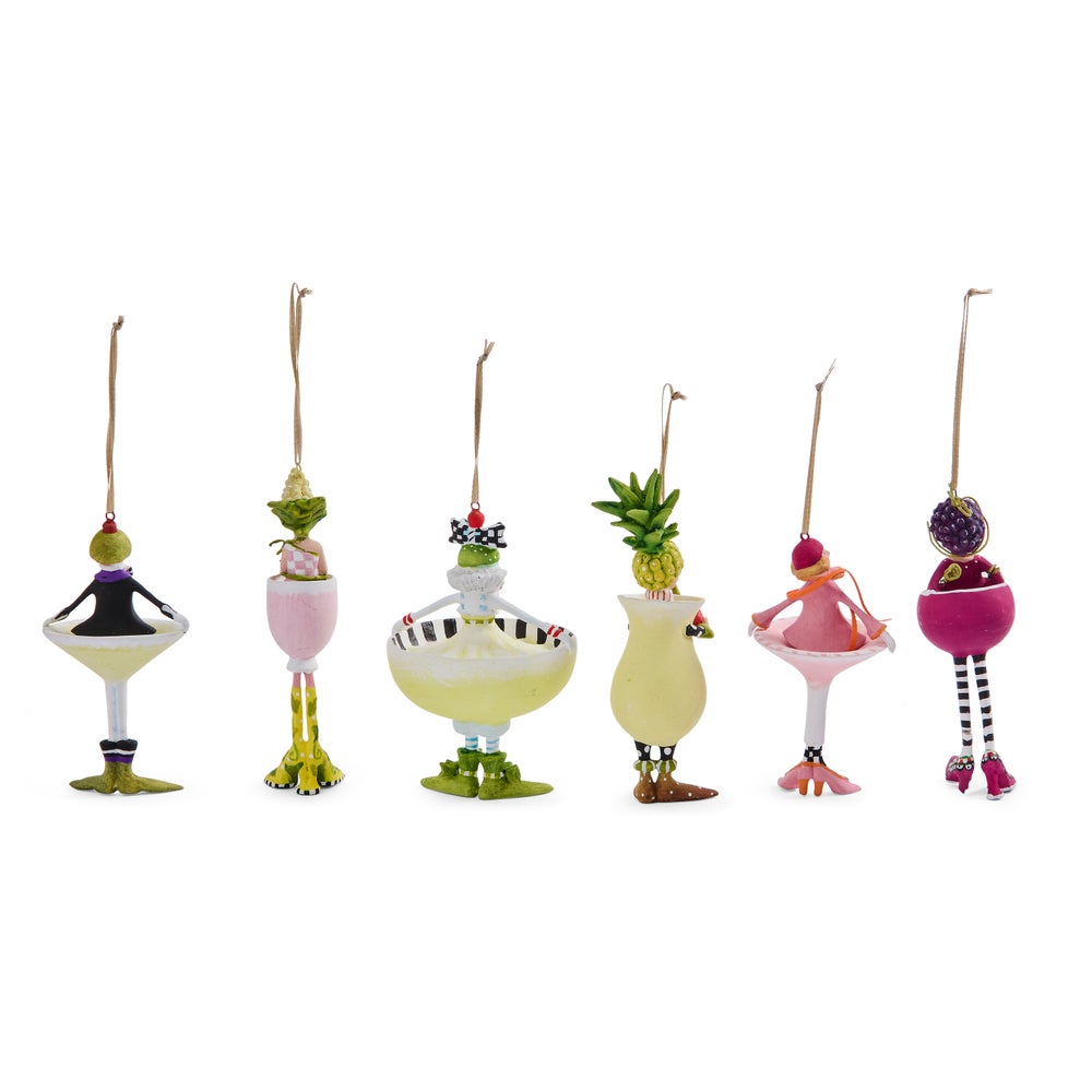 MACKENZIE-CHILDS Mackenzie-chilllds Patience Brewster Mini Cocktail Ornaments, Set of 6 - Image 4