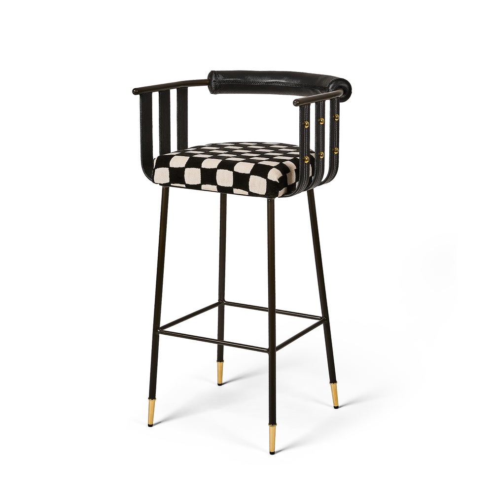 MACKENZIE-CHILDS Mackenzie-chilllds Flatiron Gambit Bar Stool