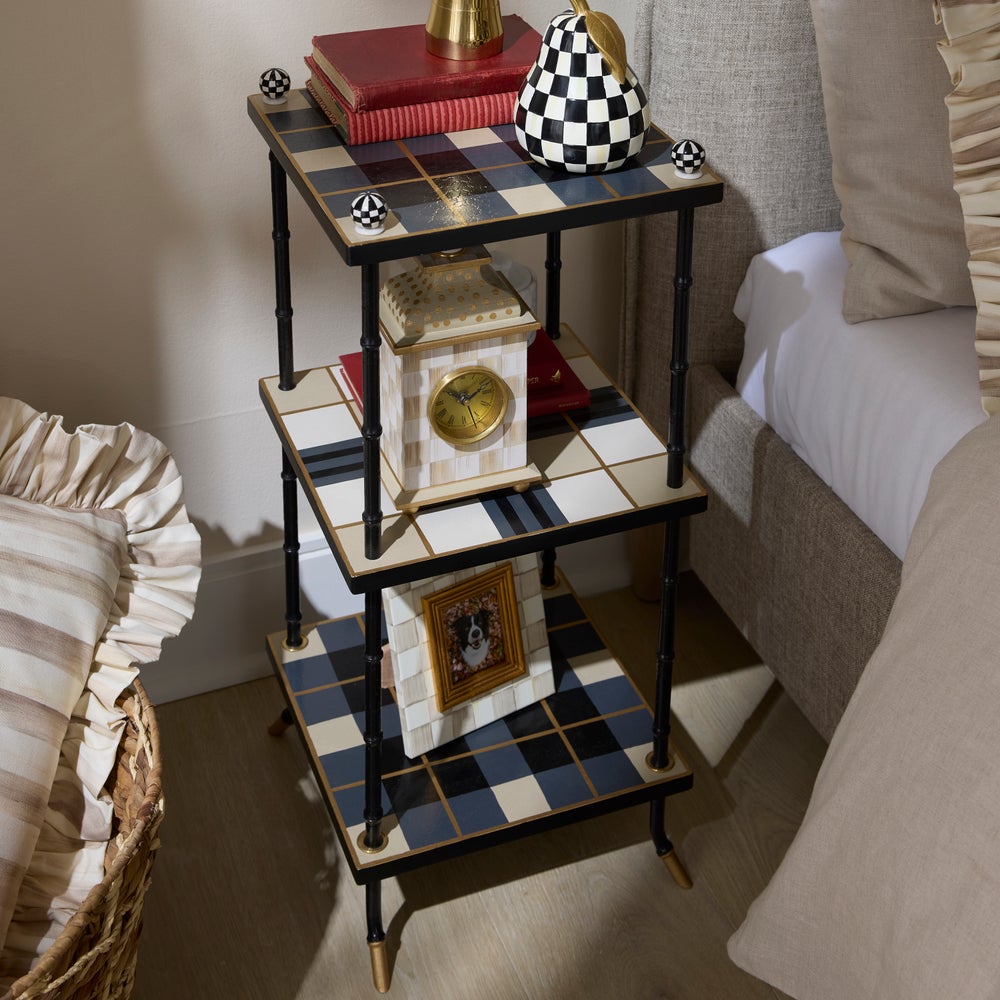 MACKENZIE-CHILDS Mackenzie-chilllds Mad for Plaid 3-Tier Table - Image 2