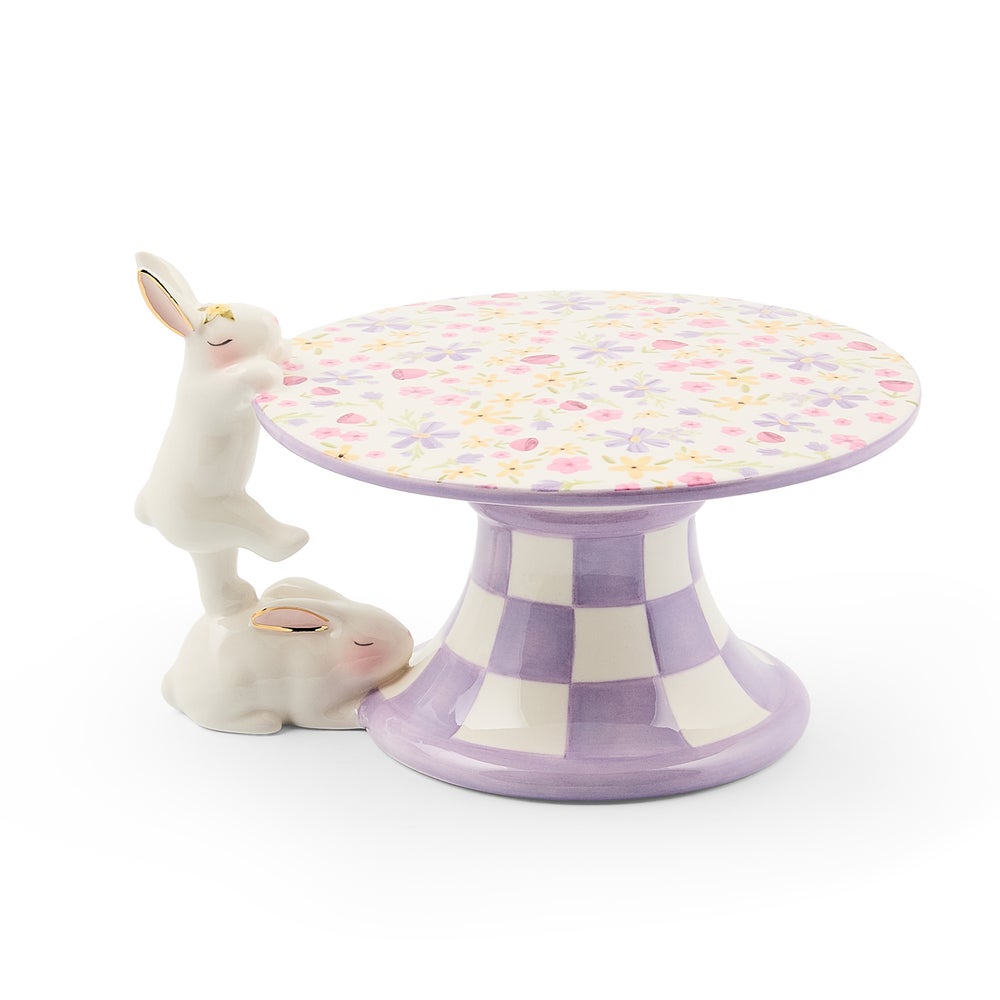 MACKENZIE-CHILDS Mackenzie-chilllds Posie Patch Ceramic Pedestal Platter - Image 6