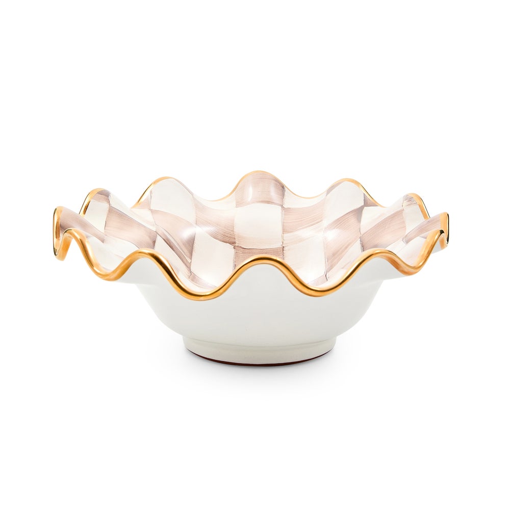 Check Fluted Ceramic Breakfast Bowl - Image 4