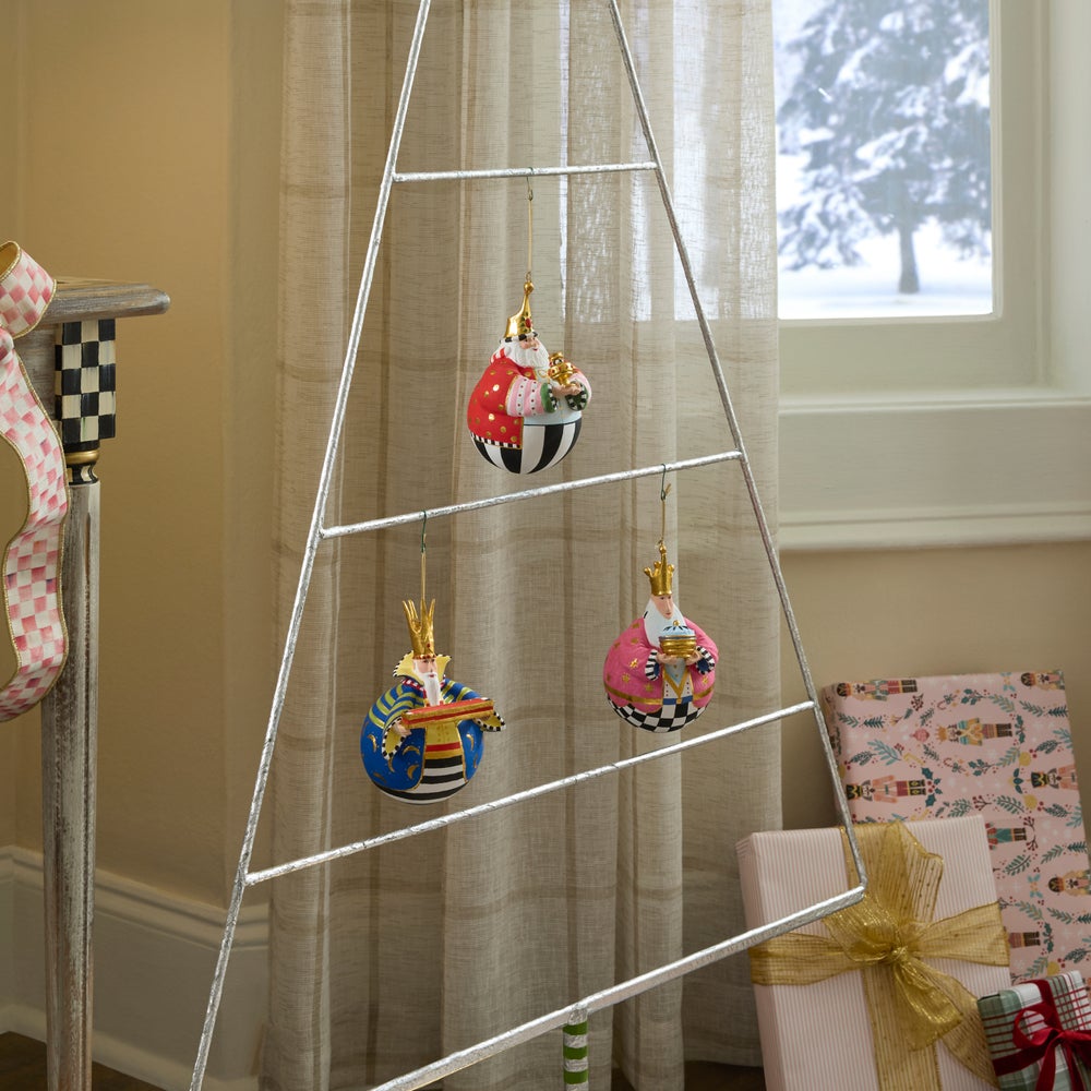 MACKENZIE-CHILDS Mackenzie-chilllds Patience Brewster Nativity Jolly Wisemen Ball Ornaments, Set of 3 - Image 2