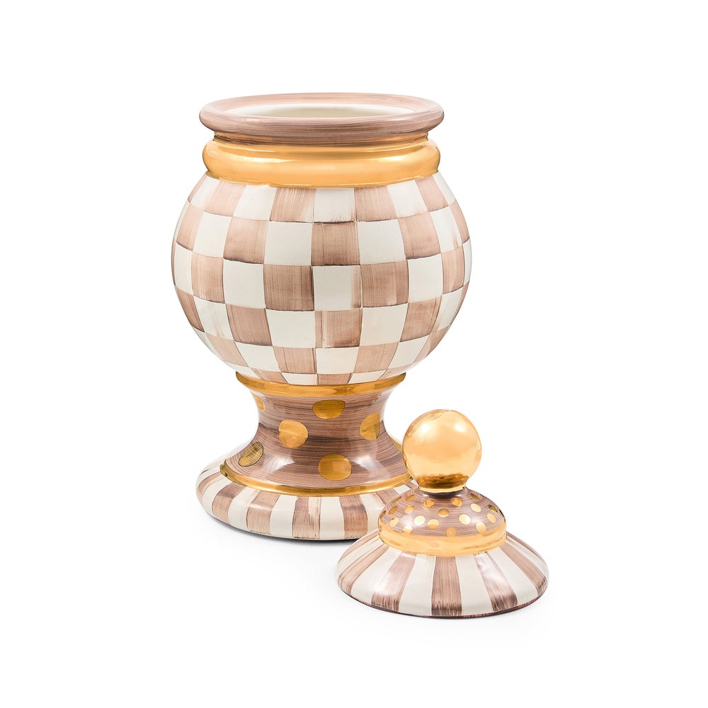 MACKENZIE-CHILDS Mackenzie-chilllds Mocha Check Ceramic Canister - Image 6