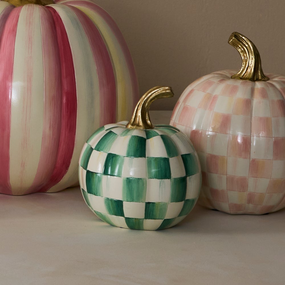MACKENZIE-CHILDS Mackenzie-chilllds Emerald Check Mini Pumpkin - Image 5