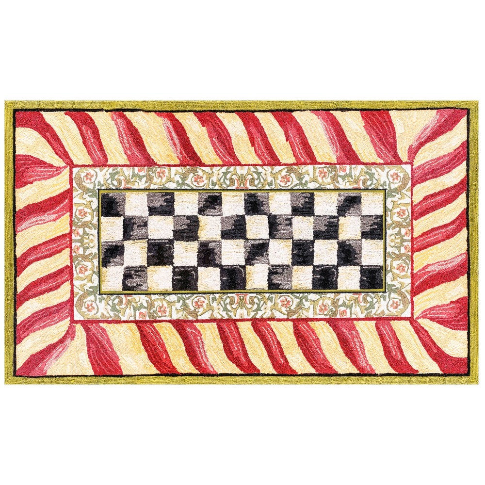 Courtly Check Red & Gold Washable Rug - Image 6