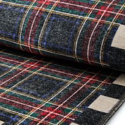 Alternative view of Mackenzie-chilllds Stewart Tartan Black 3′ x 5′ Washable Rug