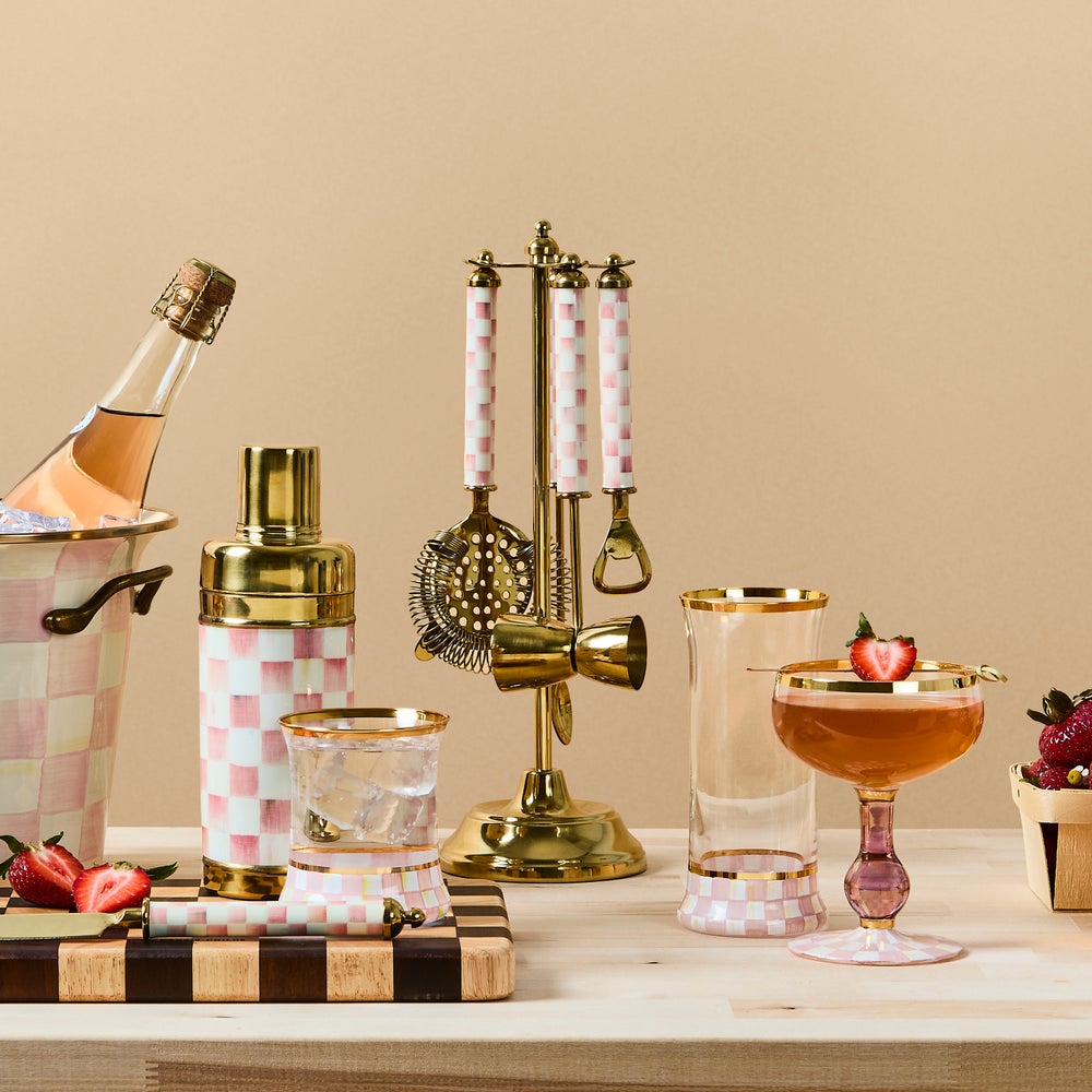 MACKENZIE-CHILDS Mackenzie-chilllds Rosy Check 3260 Barware - Image 7