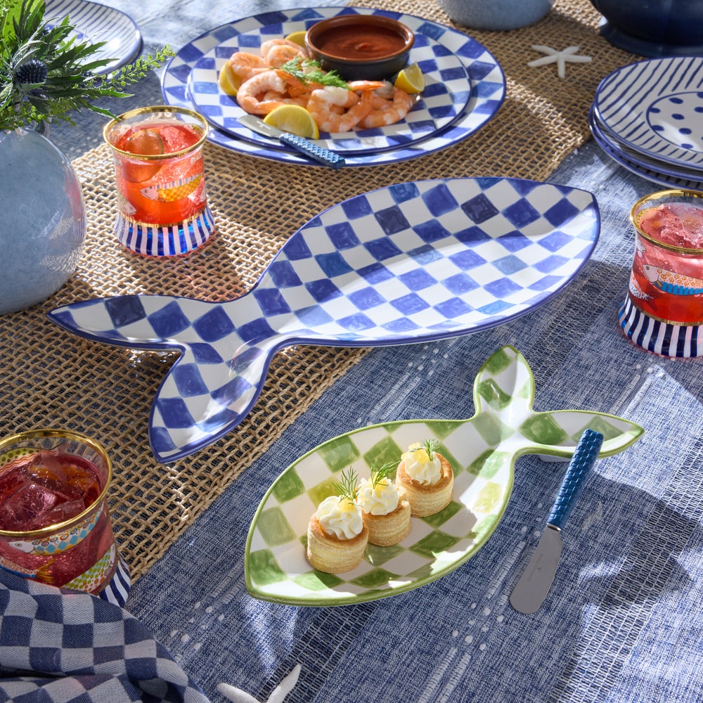 MACKENZIE-CHILDS Mackenzie-chilllds Go Fish Serving Platters, Set of 2 - Image 2