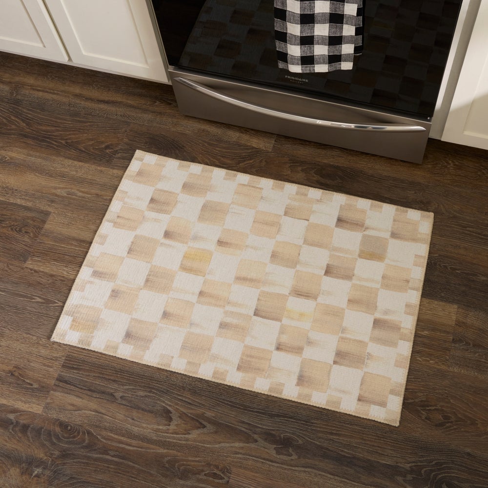 MACKENZIE-CHILDS Mackenzie-chilllds Mocha Checkered Washable Rug - Image 7
