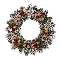MACKENZIE-CHILDS Mackenzie-chilllds Holly Pinecone 16" Wreath
