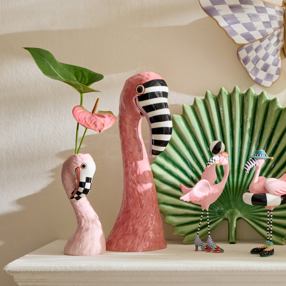 MACKENZIE-CHILDS Mackenzie-chilllds Patience Brewster Flamingo Ceramic Vase - Image 5