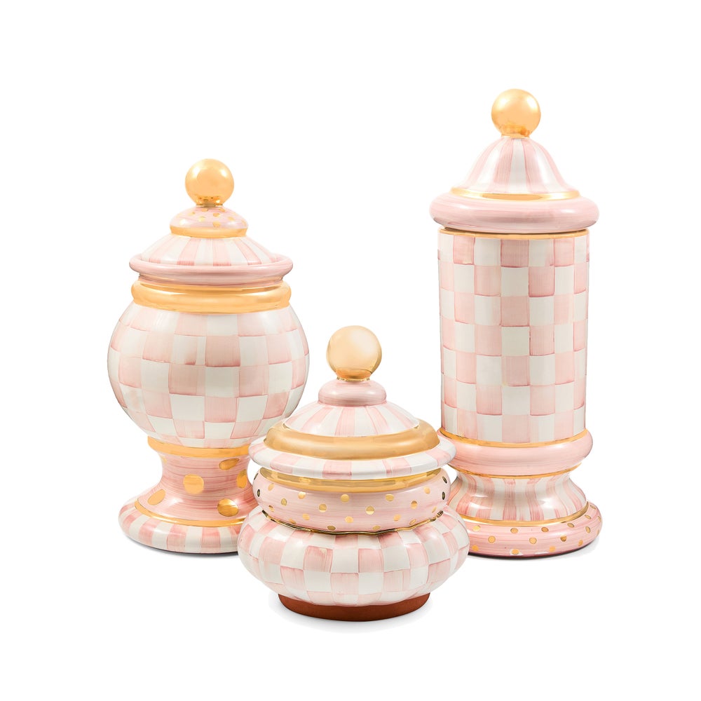 MACKENZIE-CHILDS Mackenzie-chilllds Rosy Check Ceramic Canister - Image 10