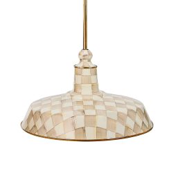 MACKENZIE-CHILDS Mackenzie-chilllds Mocha Check 18" Barn Pendant